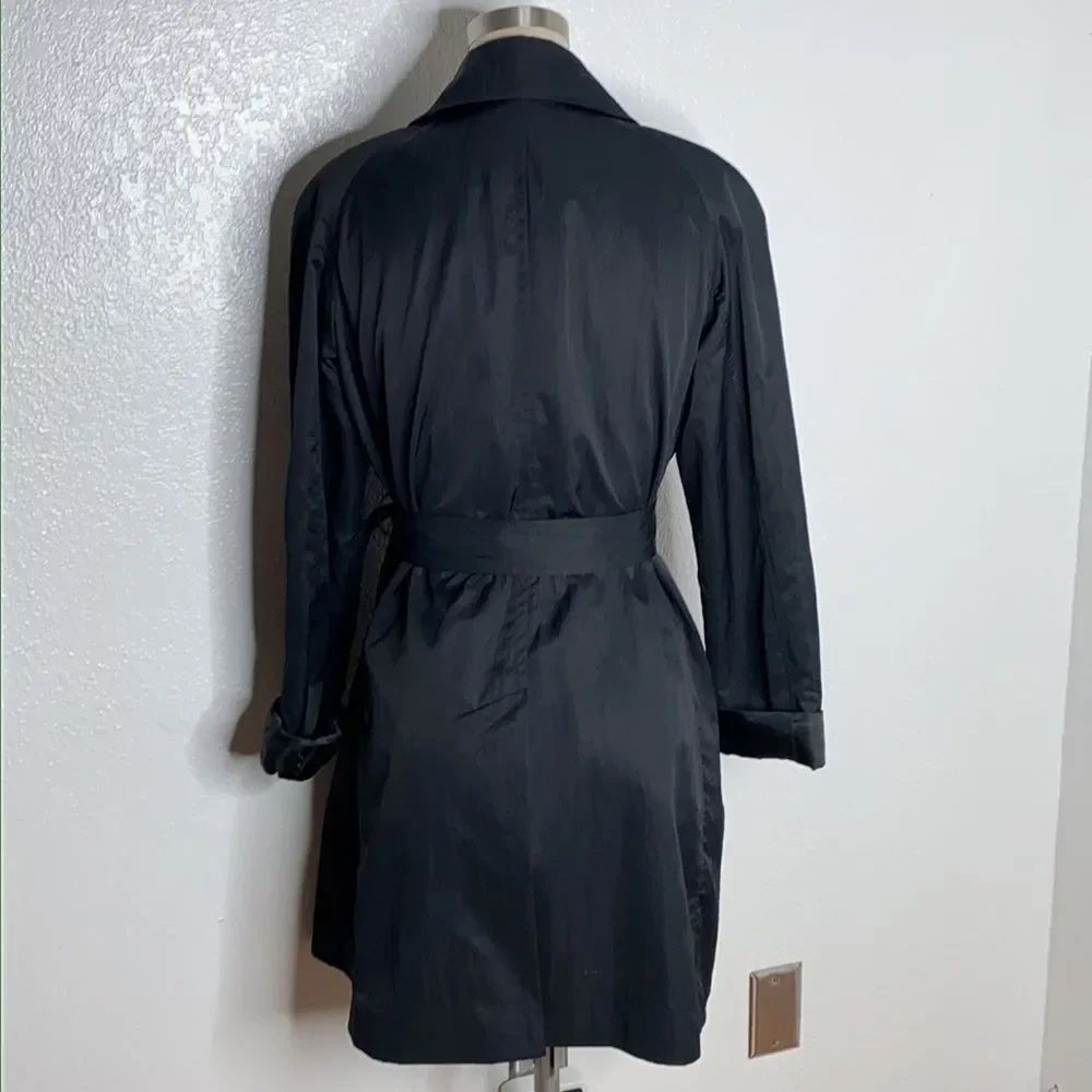 Elie Tahari black trench coat blazer M - Picture 6 of 7